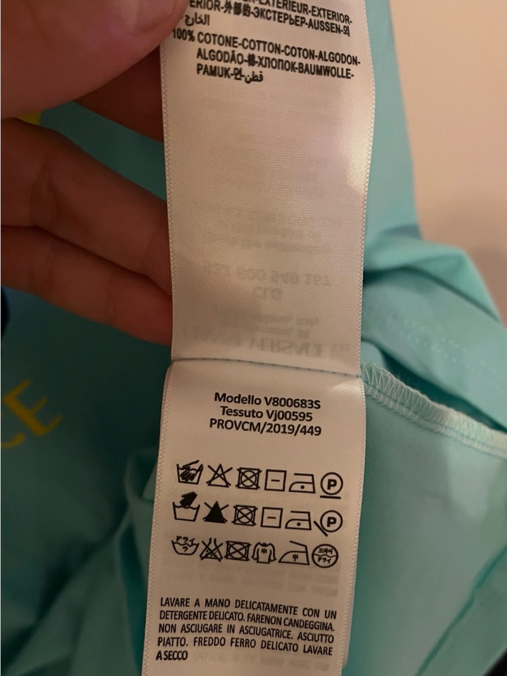 Versace mint green and white garment with brand tag - Picture 4 of 6